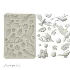 SUPER OFERTA **30%** Molde de silicona Pajaritos Forest Stamperia