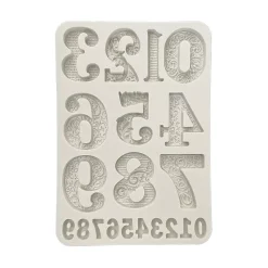 SUPER OFERTA **30%** Molde de silicona Números Romantic Gear Up For Christmas Stamperia A5