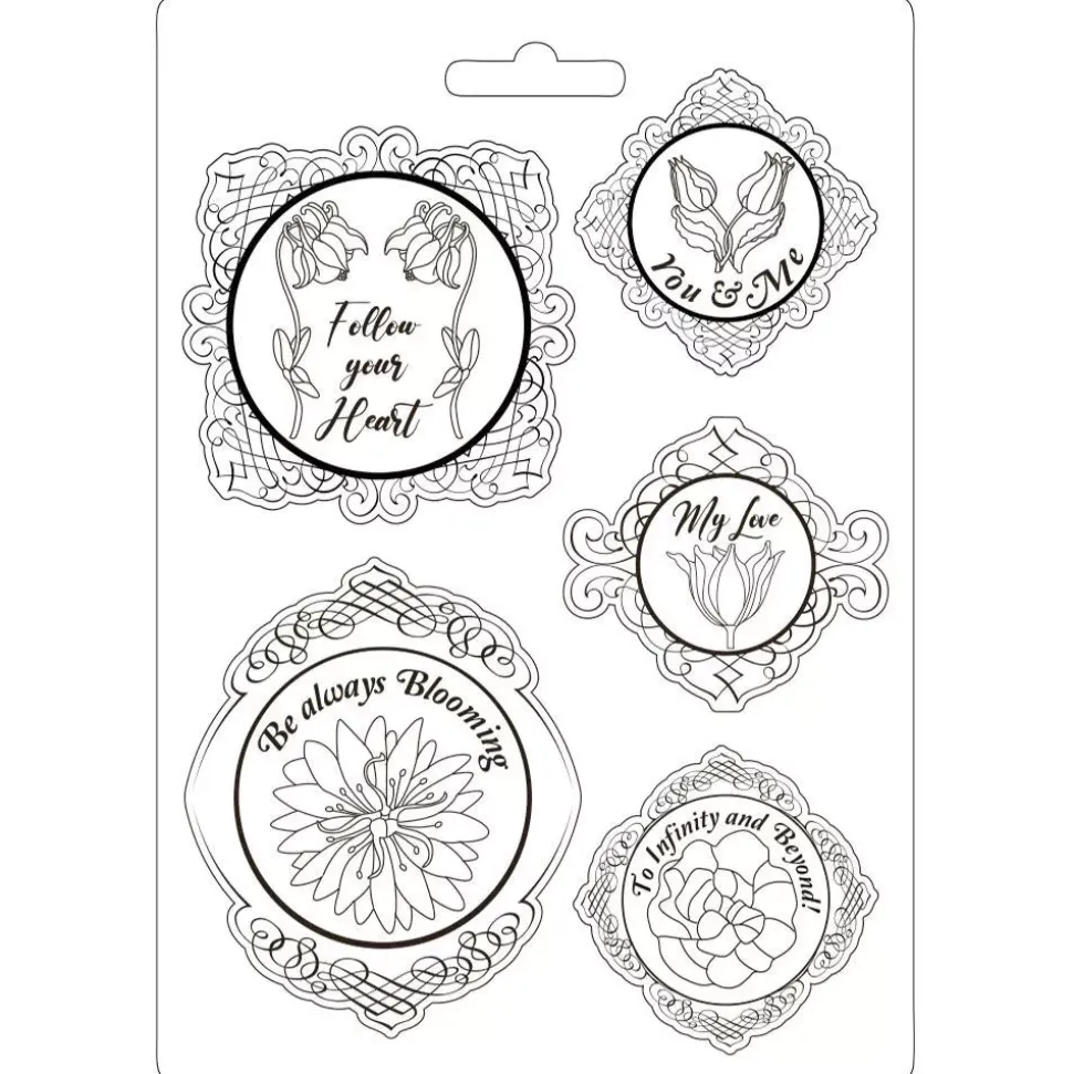 SUPER OFERTA **30%** Molde Flexible Frame Romantic Garden House Stamperia 21x29cm