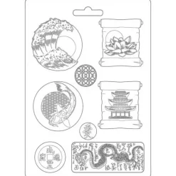 SUPER OFERTA **30%** Molde Flexible Platos Sir Vagabond in Japan Stamperia 21x29cm