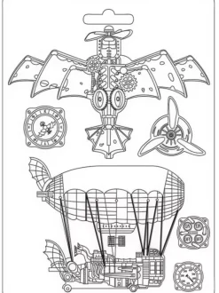 SUPER OFERTA **30%** Molde Flexible Avión Sir Vagabond Aviator Stamperia 21x29cm