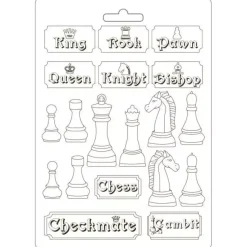 SUPER OFERTA **30%** Molde Flexible Alice Checkmate Alice Through the Looking Glass Stamperia 21x29cm