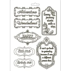 SUPER OFERTA **30%** Molde Flexible Plates Alice Through the Looking Glass Stamperia 14x21cm