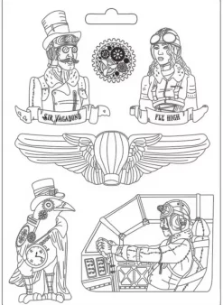 SUPER OFERTA **30%** Molde Flexible Fly High Sir Vagabond Aviator Stamperia 21x29cm