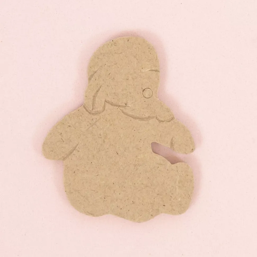 SUPER OFERTA **40%** Pack 3 Siluetas de Madera Niña Elefante 6x4cm