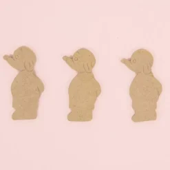 SUPER OFERTA **40%** Pack 3 Siluetas de Madera Papá Elefante 5x8cm