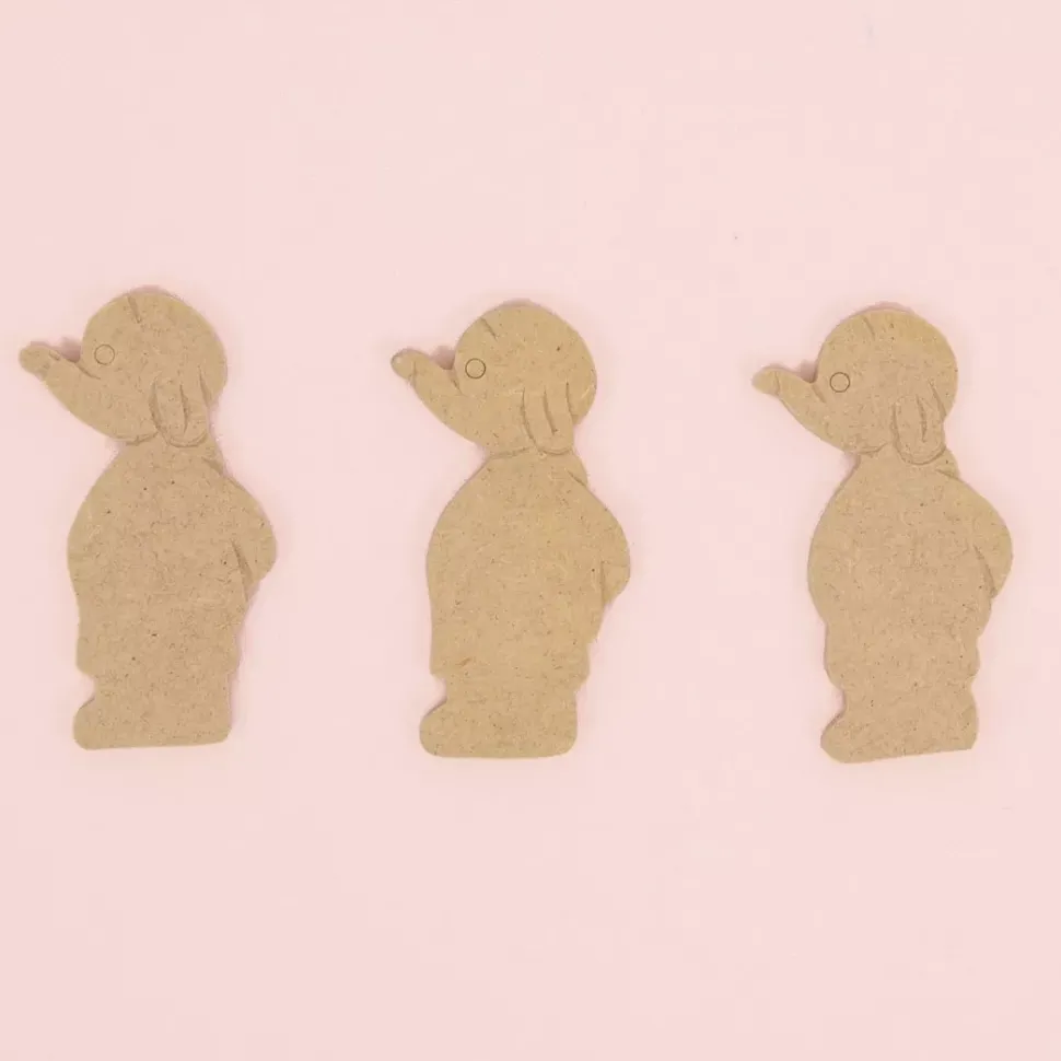 SUPER OFERTA **40%** Pack 3 Siluetas de Madera Papá Elefante 5x8cm