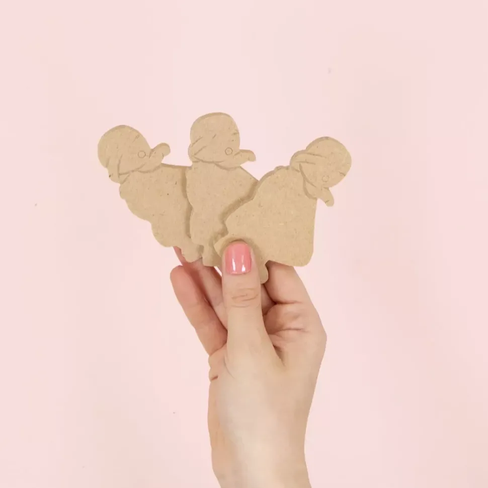 SUPER OFERTA **40%** Pack 3 Siluetas de Madera Abuela Elefante 5x8cm