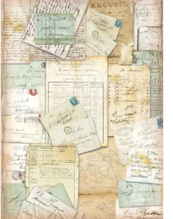 SUPER OFERTA **30%** Papel de arroz Letters Around the World Stamperia 21x29