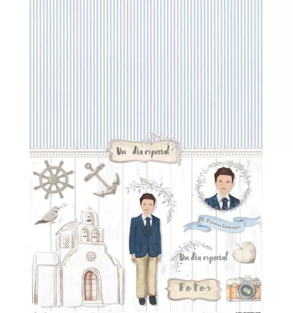 SUPER OFERTA **40%** Papel de arroz Un día especial niño de comunión Orita 30x41cm