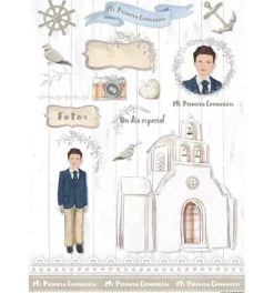 SUPER OFERTA **40%** Papel de arroz Iglesia de comunión niño Orita 30x41cm