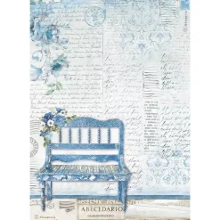 SUPER OFERTA **40%** Papel de arroz Banco Blue Land Stamperia 21x29cm