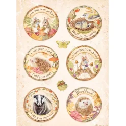 SUPER OFERTA **40%** Papel de arroz Círculos Romantic Woodland Stamperia