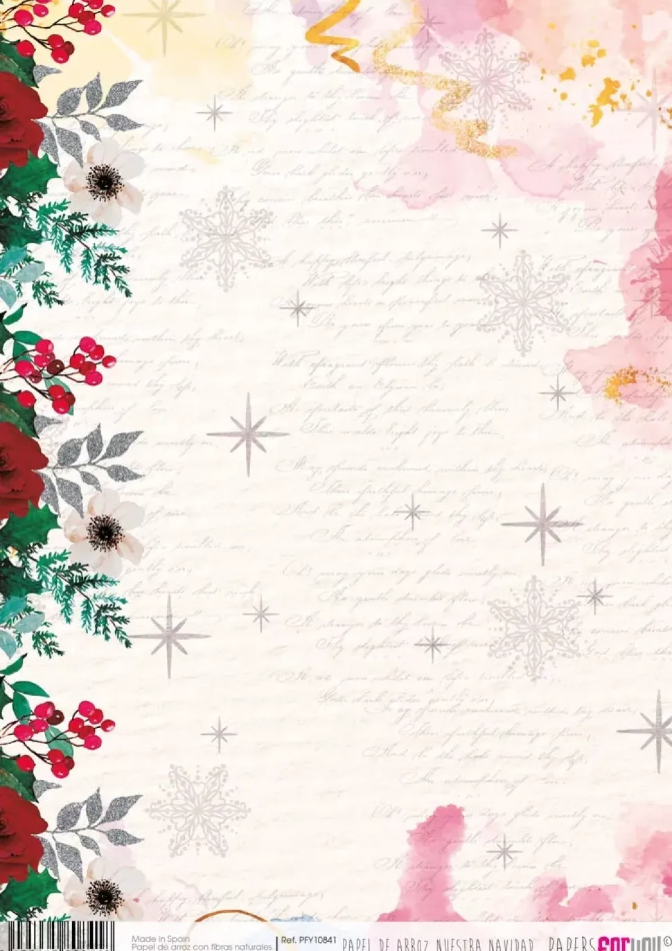 SUPER OFERTA **40%** Papel de Arroz 5 Nuestra Navidad PapersForYou 30x21cm