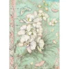SUPER OFERTA **30%** Papel de arroz Orquídea Blanca Orchids and Cats Stamperia 21x30cm