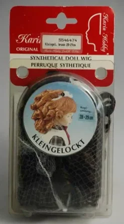 SUPER OFERTA **40%** Peluca Color Moreno pelo sintético Karin Hobby - Synthetical Doll Wig Moreno 28-29 cm.