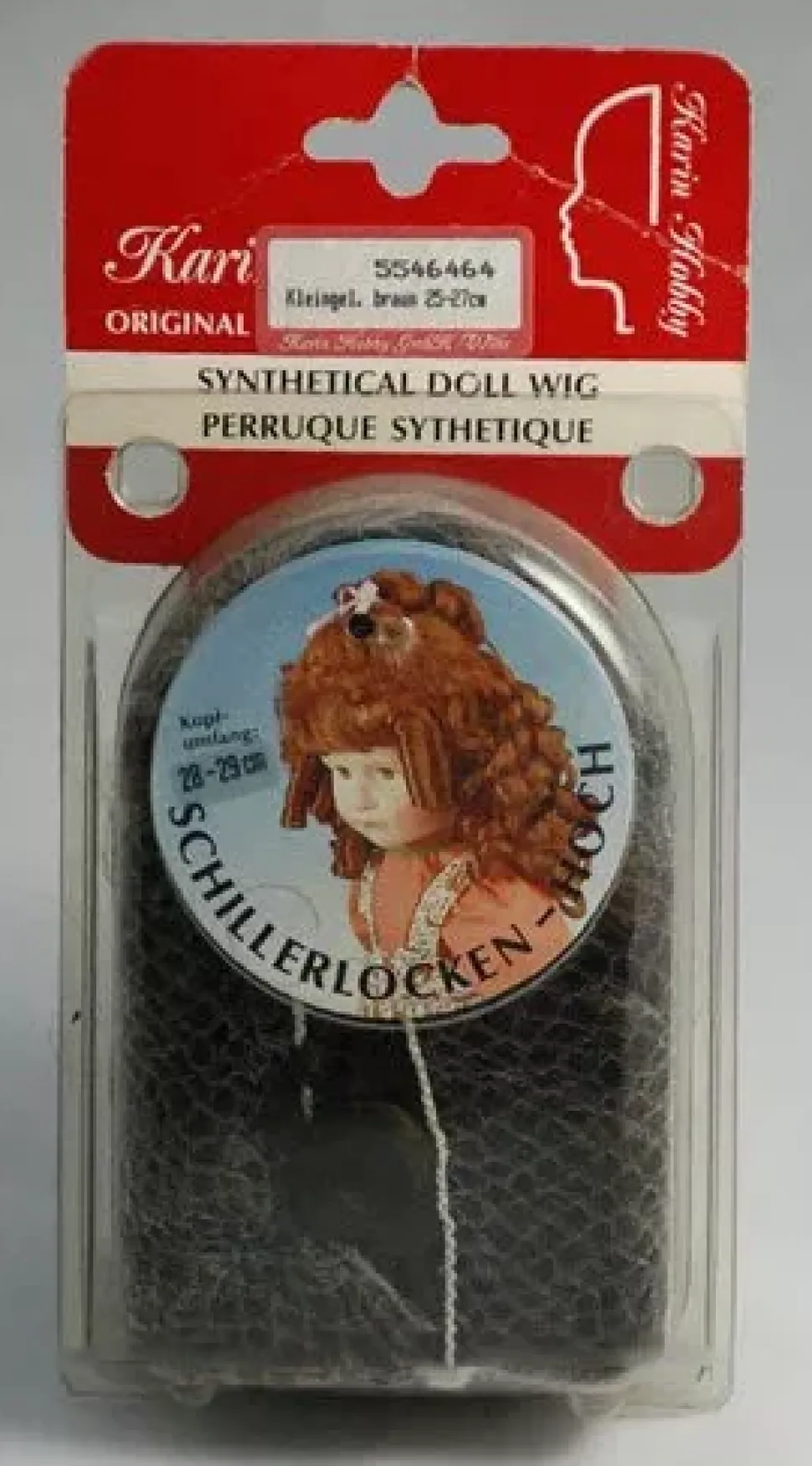 SUPER OFERTA **40%** Peluca Color Moreno pelo sintético Karin Hobby - Synthetical Doll Wig Moreno 25-27cm.