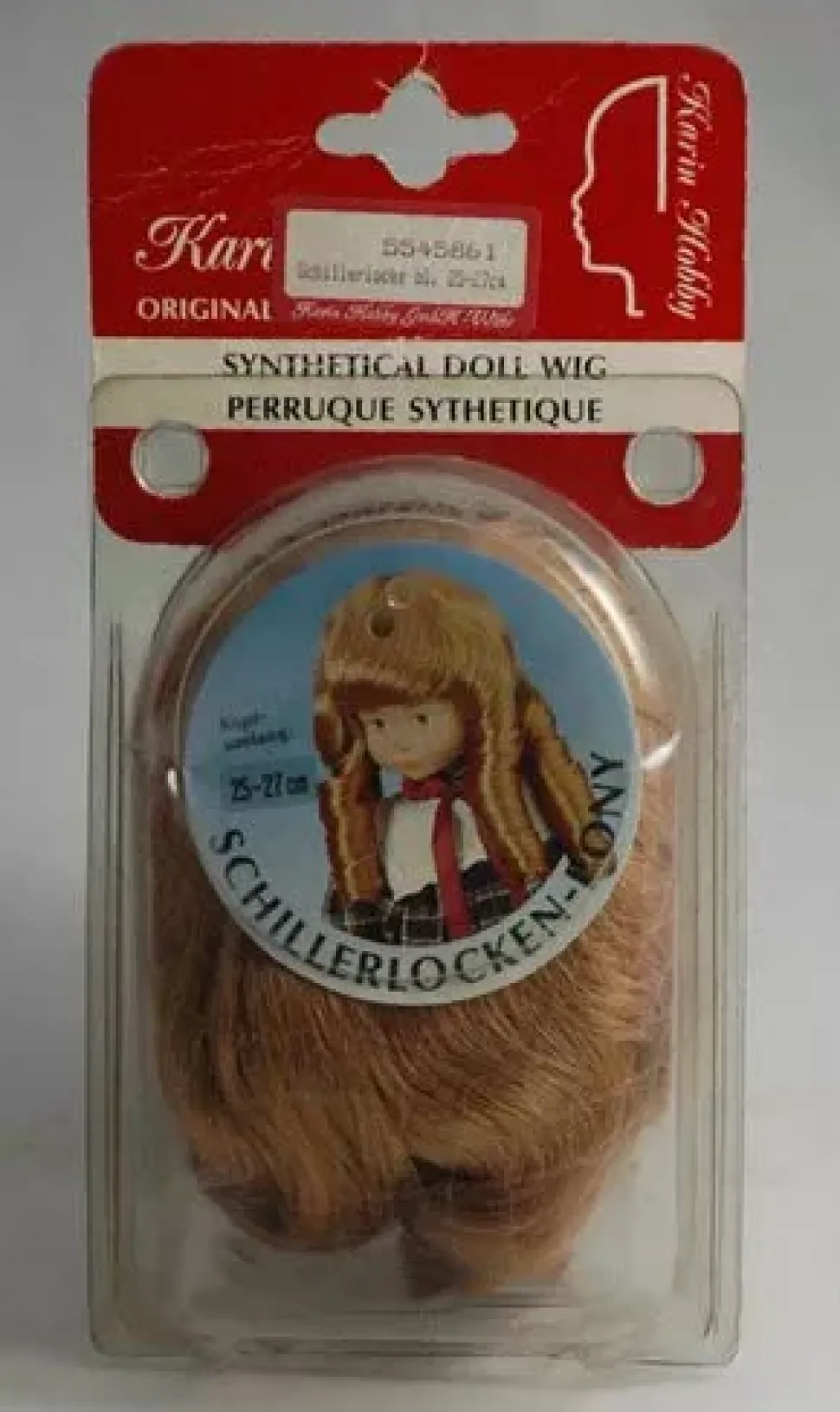 SUPER OFERTA **40%** Peluca color Rubio con tirabuzones pelo sintético Karin Hobby - Synthetical Doll Wig Rubio con tirabuzones 25-27cm.