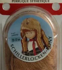 SUPER OFERTA **40%** Peluca color Rubio con tirabuzones pelo sintético Karin Hobby - Synthetical Doll Wig Rubio con tirabuzones 25-27cm.