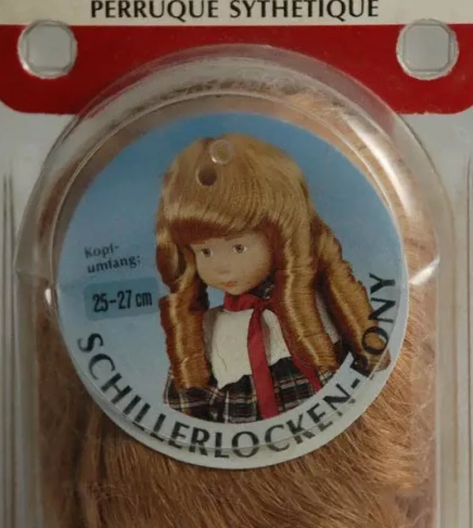 SUPER OFERTA **40%** Peluca color Rubio con tirabuzones pelo sintético Karin Hobby - Synthetical Doll Wig Rubio con tirabuzones 25-27cm.