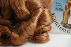 SUPER OFERTA **40%** Peluca color Roble con tirabuzones pelo sintético Karin Hobby - Synthetical Doll Wig Roble con tirabuzones 25-27cm.