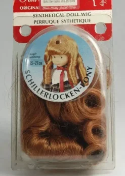 SUPER OFERTA **40%** Peluca color Roble con tirabuzones pelo sintético Karin Hobby - Synthetical Doll Wig Roble con tirabuzones 25-27cm.