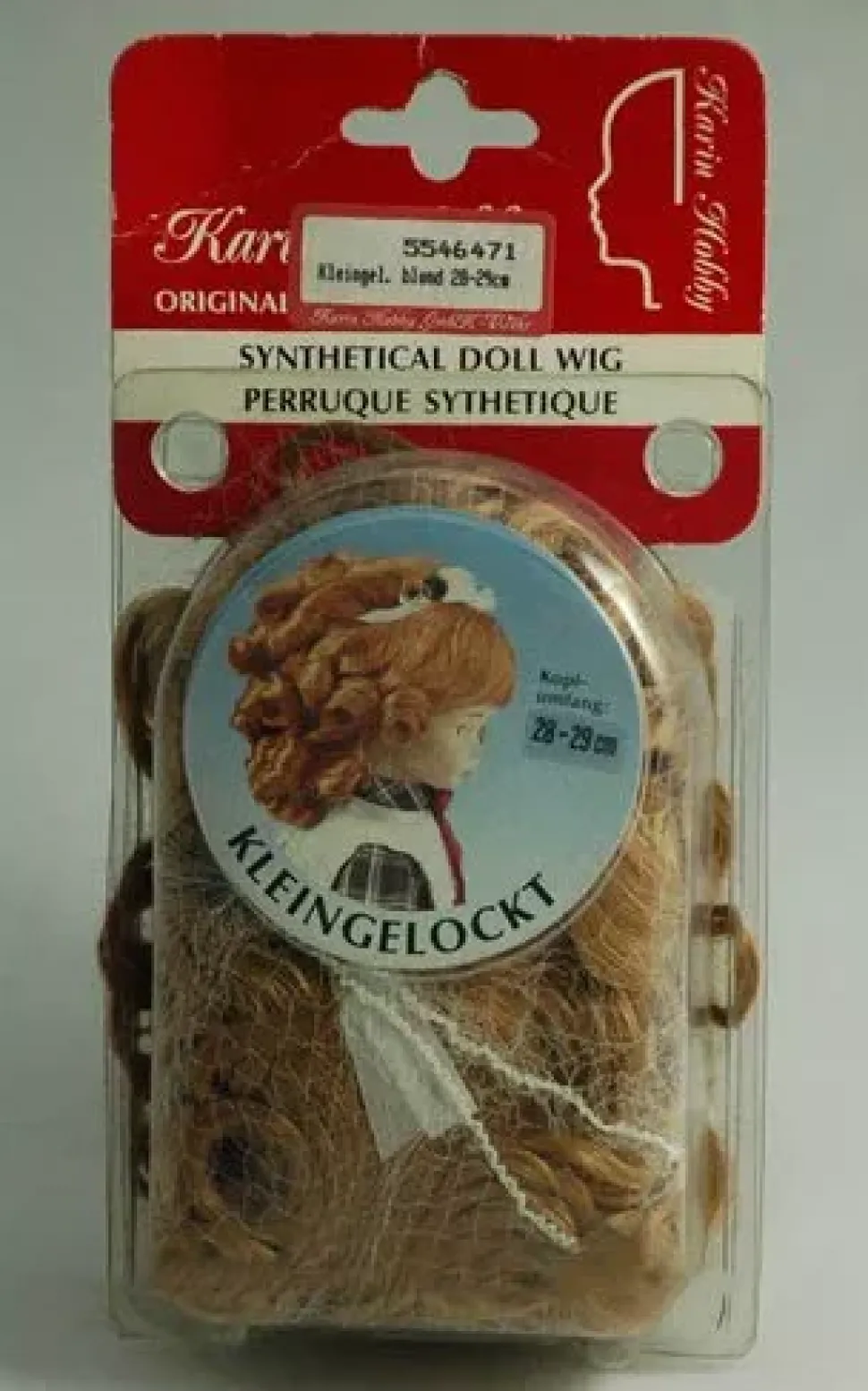 SUPER OFERTA **40%** Peluca Color Rubio pelo sintético Karin Hobby - Synthetical Doll Wig Rubio 28-29 cm.