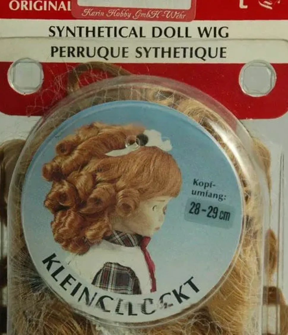 SUPER OFERTA **40%** Peluca Color Rubio pelo sintético Karin Hobby - Synthetical Doll Wig Rubio 28-29 cm.