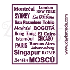 SUPER OFERTA **40%** Plantilla de Stencil T-3228 Ciudades 21x30cm Dayka