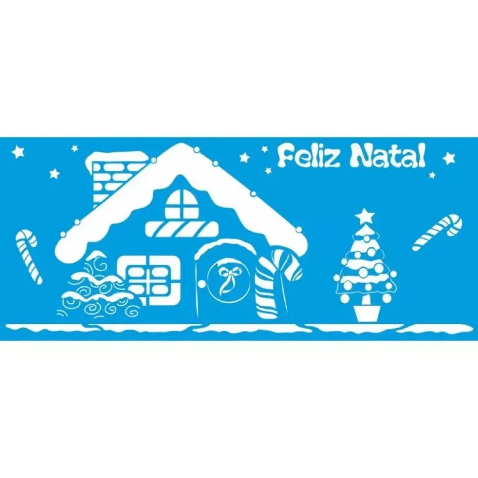 SUPER OFERTA **40%** Plantilla de Stencil Casa de jengibre 6,5x17cm. STNG-007