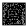 SUPER OFERTA **40%** Plantilla de stencil Texto con Hojas Romantic Woodland Stamperia 18x18cm