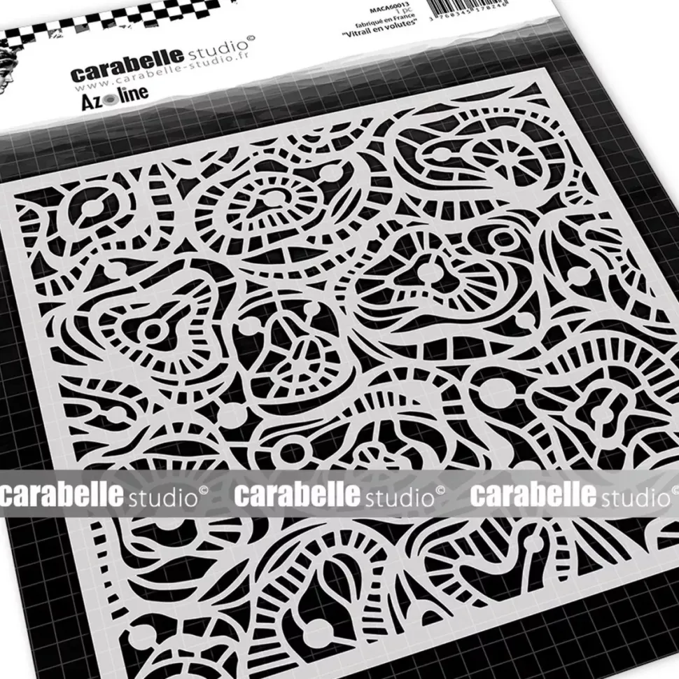 SUPER OFERTA **40%** Plantilla de Stencil Vitral Remolinos Carabelle 15x15cm