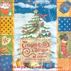 SUPER OFERTA **40%** Servilletas de Papel Árbol de Navidad de Noche Stamperia 33x33cm