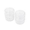 SUPER OFERTA **40%** Set 6 cajas de plástico transparente con tapa circular 4x1,5cm