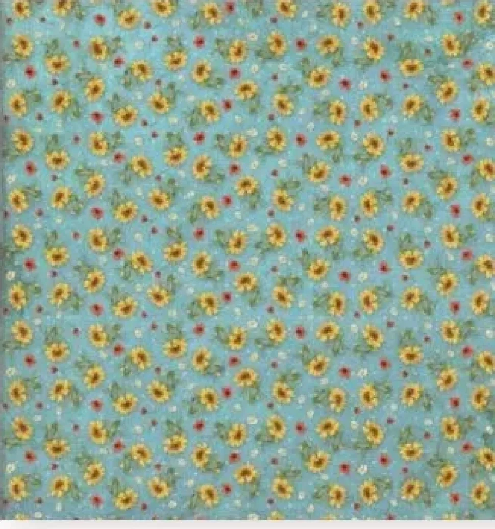 SUPER OFERTA **30%** Set 4 Hojas de Tela Fabric Sunflower Art Stamperia 30x30cm