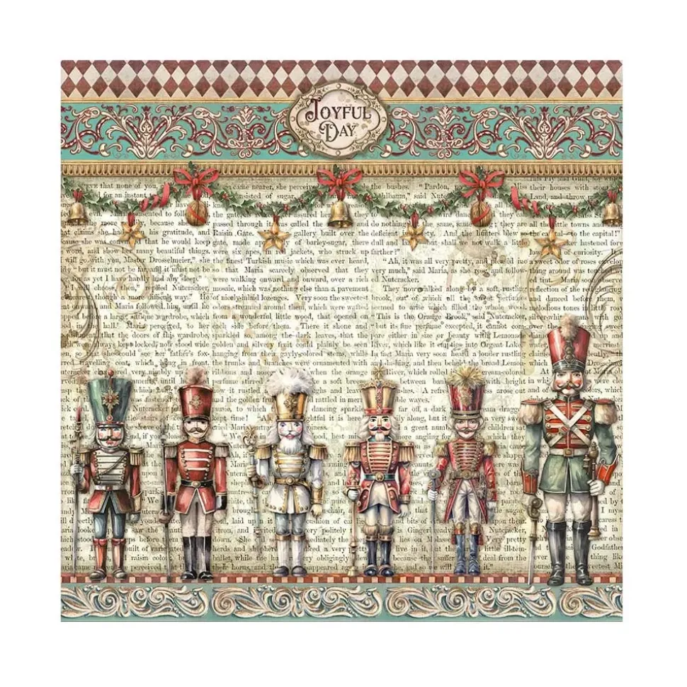 SUPER OFERTA **30%** Set 4 hojas de tela Fabric The Nutcracker Stamperia