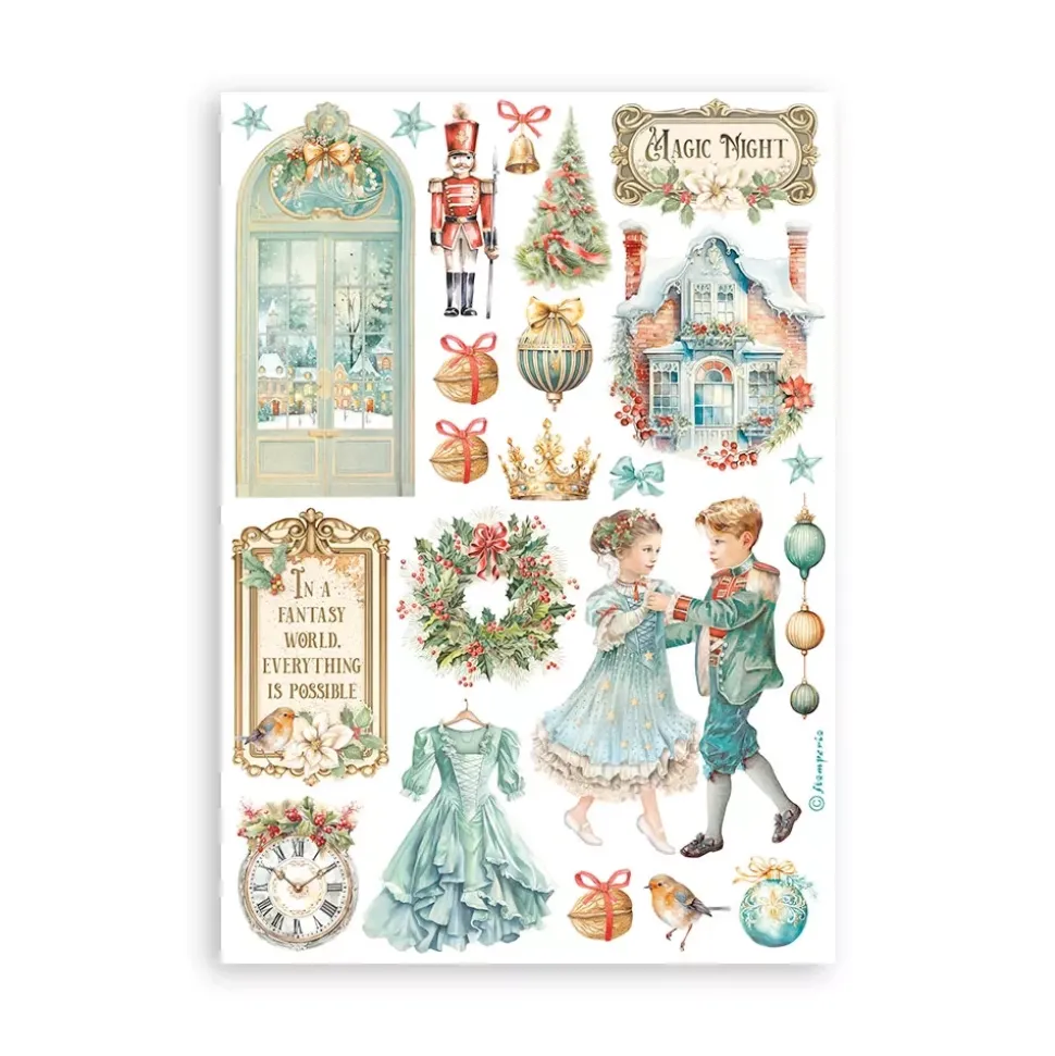 SUPER OFERTA **30%** Set 8 hojas de Washi tape The Nutcracker Stamperia