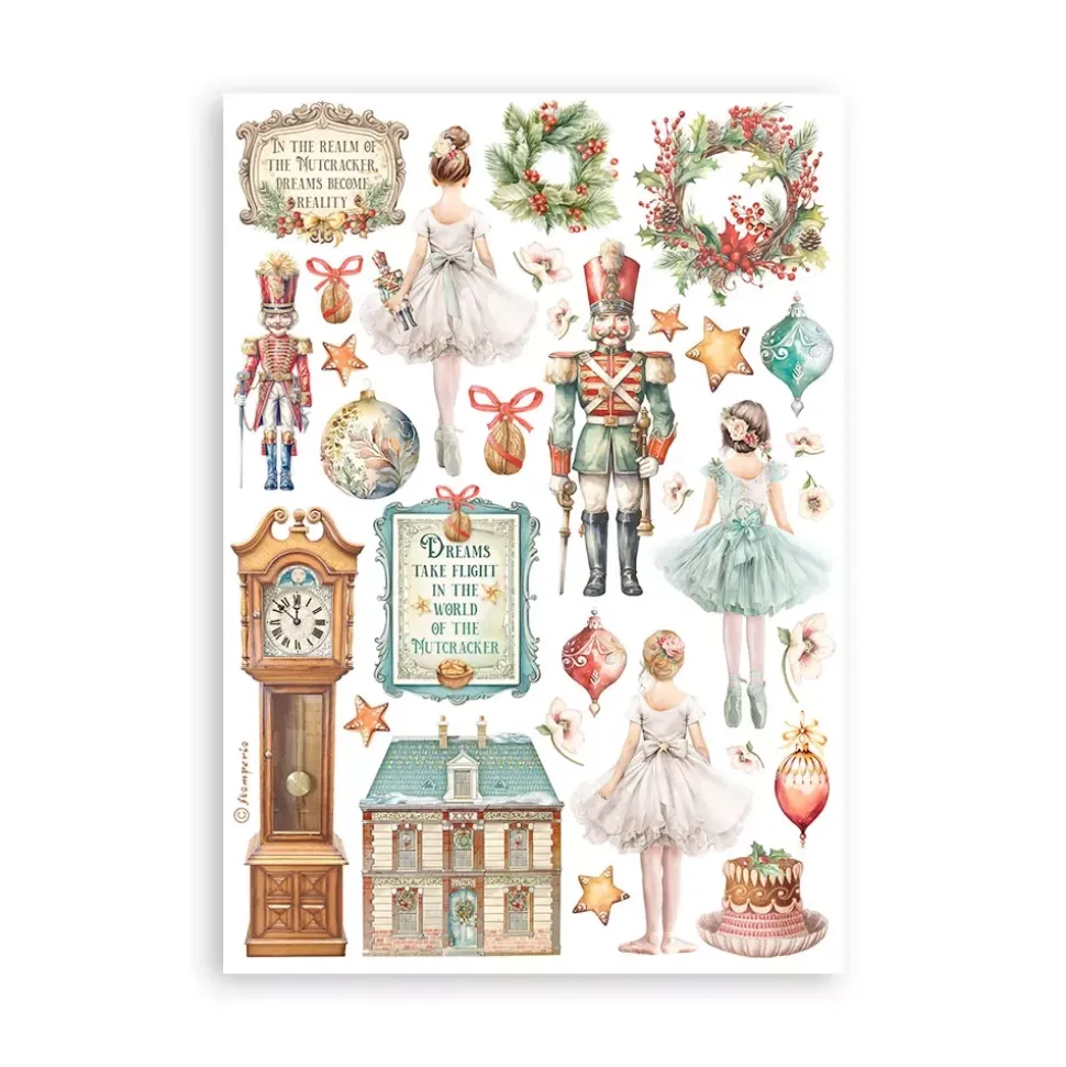 SUPER OFERTA **30%** Set 8 hojas de Washi tape The Nutcracker Stamperia