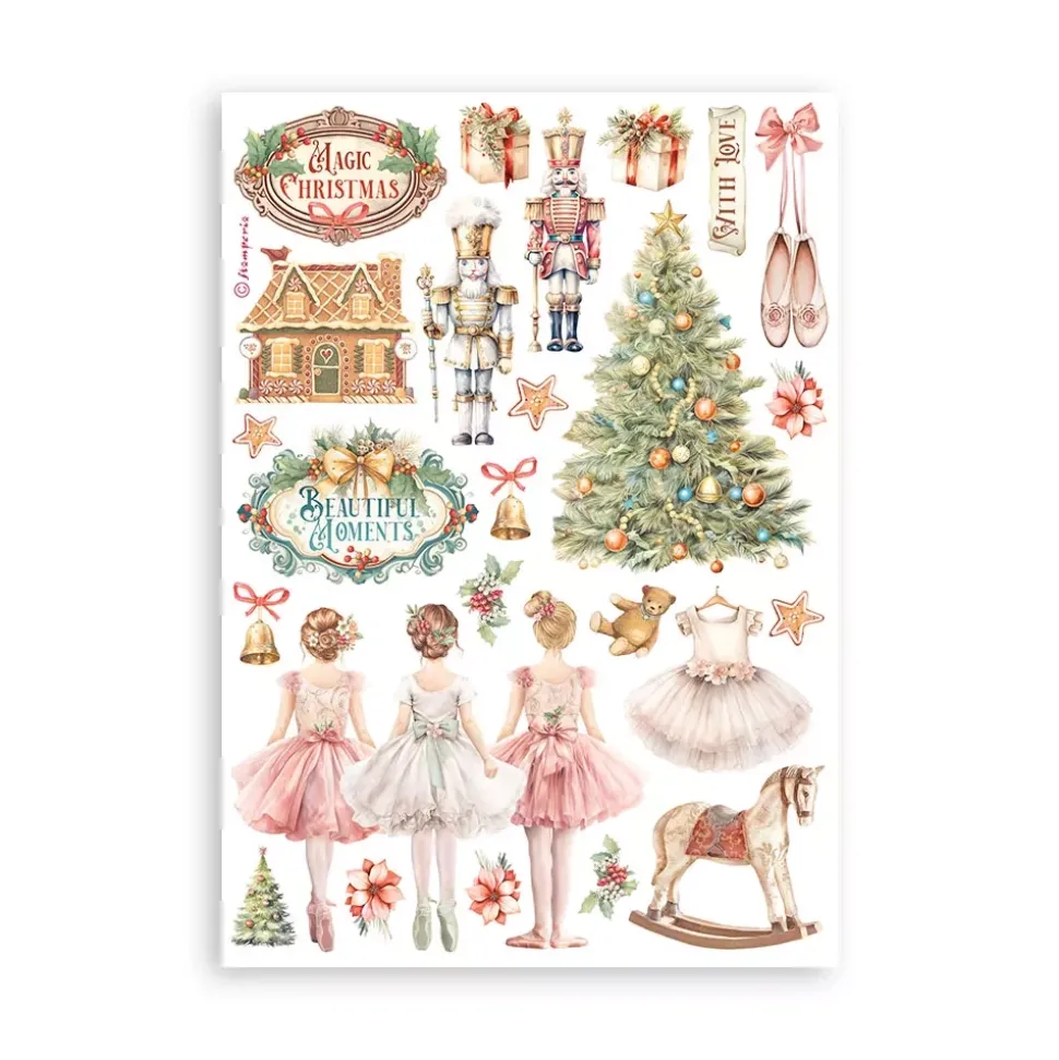 SUPER OFERTA **30%** Set 8 hojas de Washi tape The Nutcracker Stamperia
