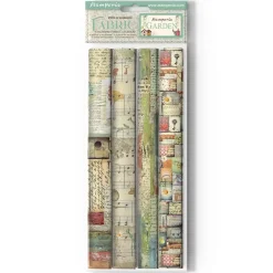 SUPER OFERTA **30%** Set 4 hojas de tela Fabric Garden Stamperia 30x30cm