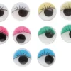 SUPER OFERTA **40%** Set 10 Ojos Movibles Redondos 5 Colores Hobby Time 18mm