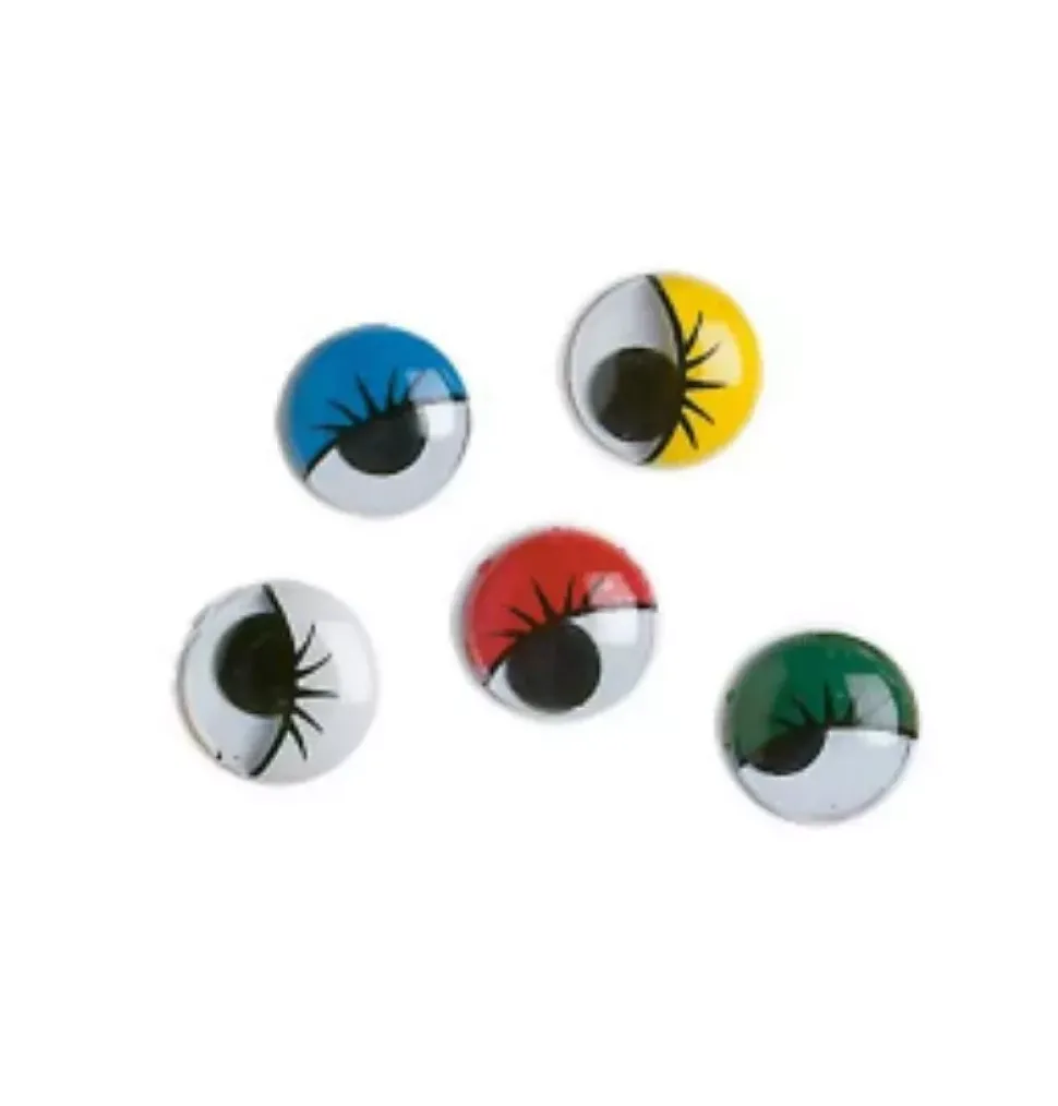 SUPER OFERTA **40%** Set 10 Ojos Movibles Redondos 5 Colores Hobby Time 15mm