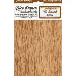 SUPER OFERTA **40%** Set 8 papeles de arroz Backgrounds All Around Christmas Stamperia 10x15cm