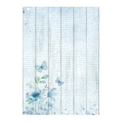 SUPER OFERTA **40%** Set 8 papeles de arroz Backgrounds Blue Land Stamperia 10x15cm