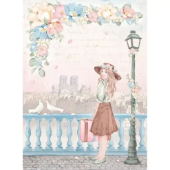 SUPER OFERTA **40%** Set 6 papeles de arroz Oh là là! Stamperia 21x29cm