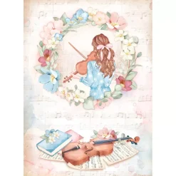 SUPER OFERTA **40%** Set 6 papeles de arroz Oh là là! Stamperia 21x29cm