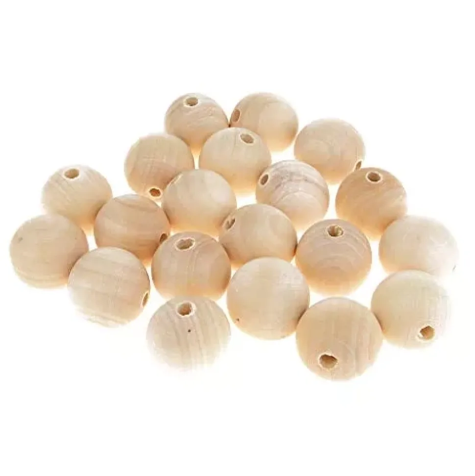 SUPER OFERTA **40%** Set de 20 Cuentas de Madera 25mm