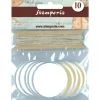 SUPER OFERTA **60%** Set de 10 Tags Circulares Marrón y Blanco de Stamperia 4 cm