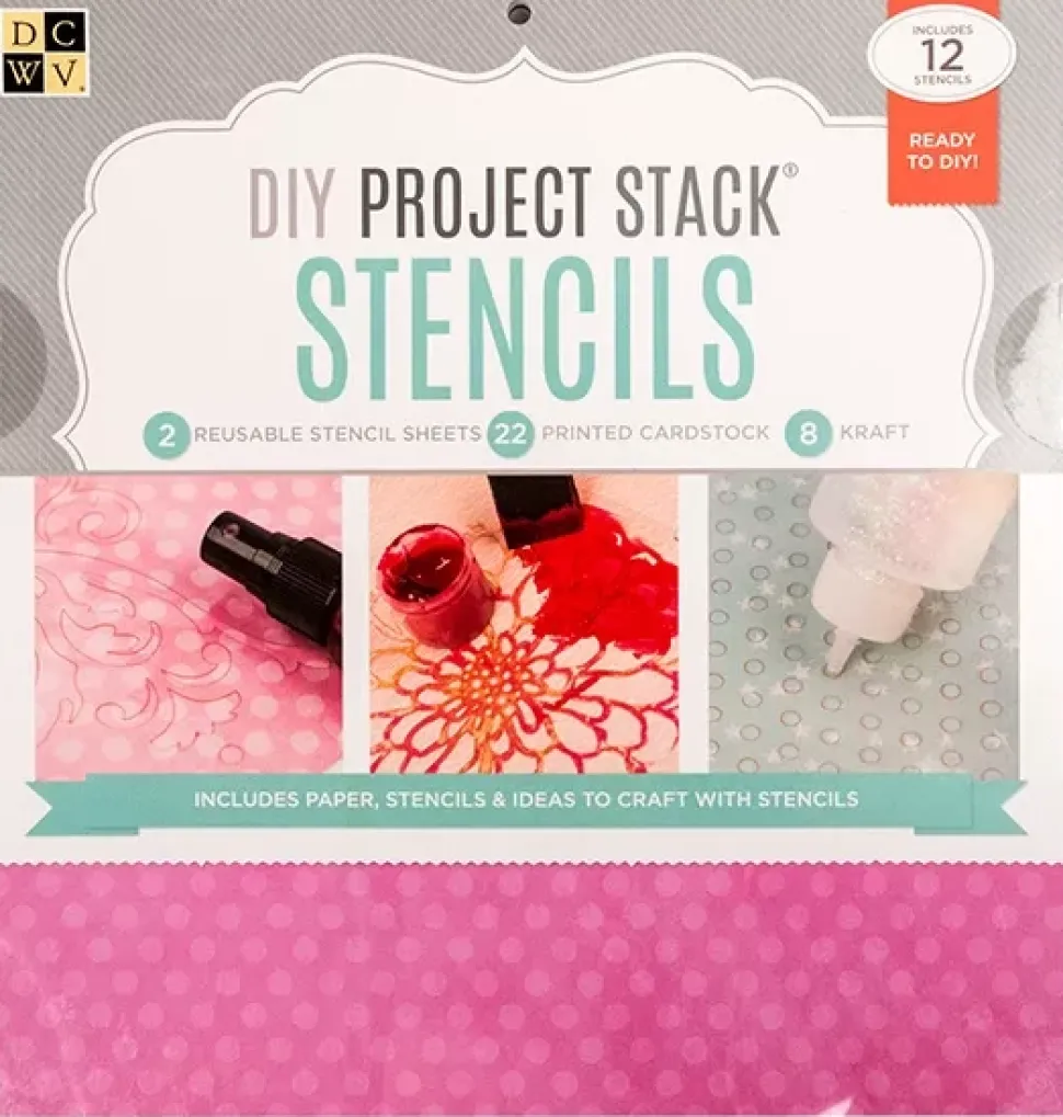 SUPER OFERTA **40%** Set de Scrapbooking Stencils DIY Project Stack DCWV 30x30cm