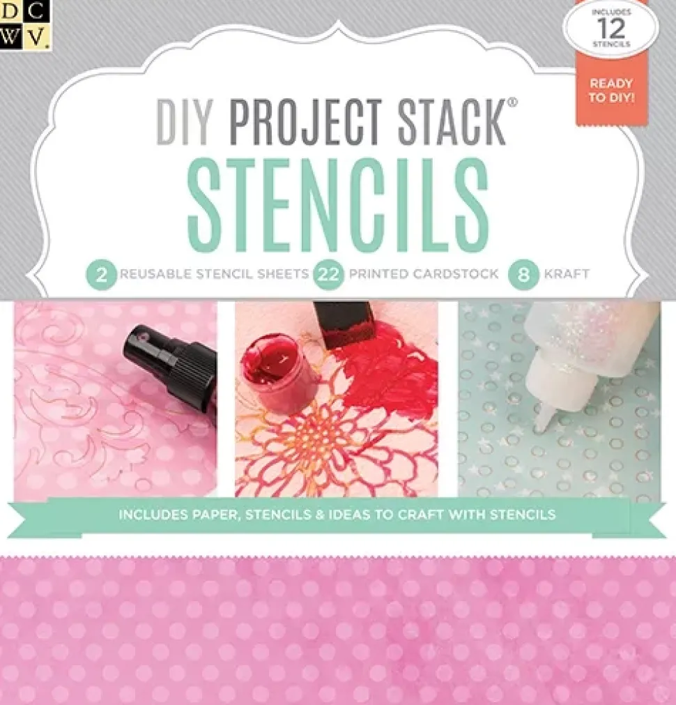 SUPER OFERTA **40%** Set de Scrapbooking Stencils DIY Project Stack DCWV 30x30cm
